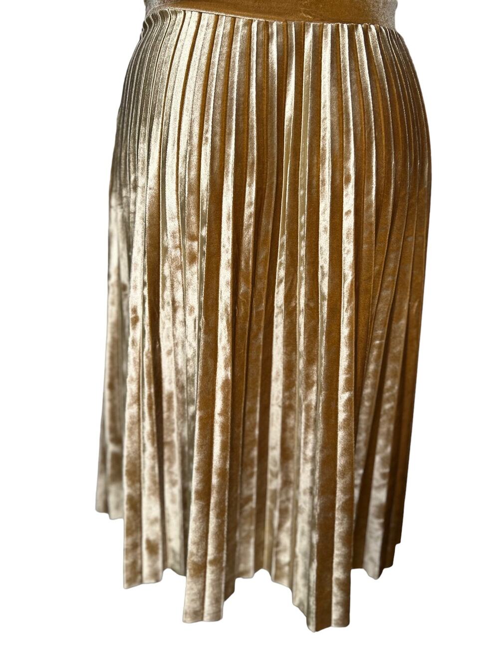 Hidden Alley accordion mustard yellow skirt Medium